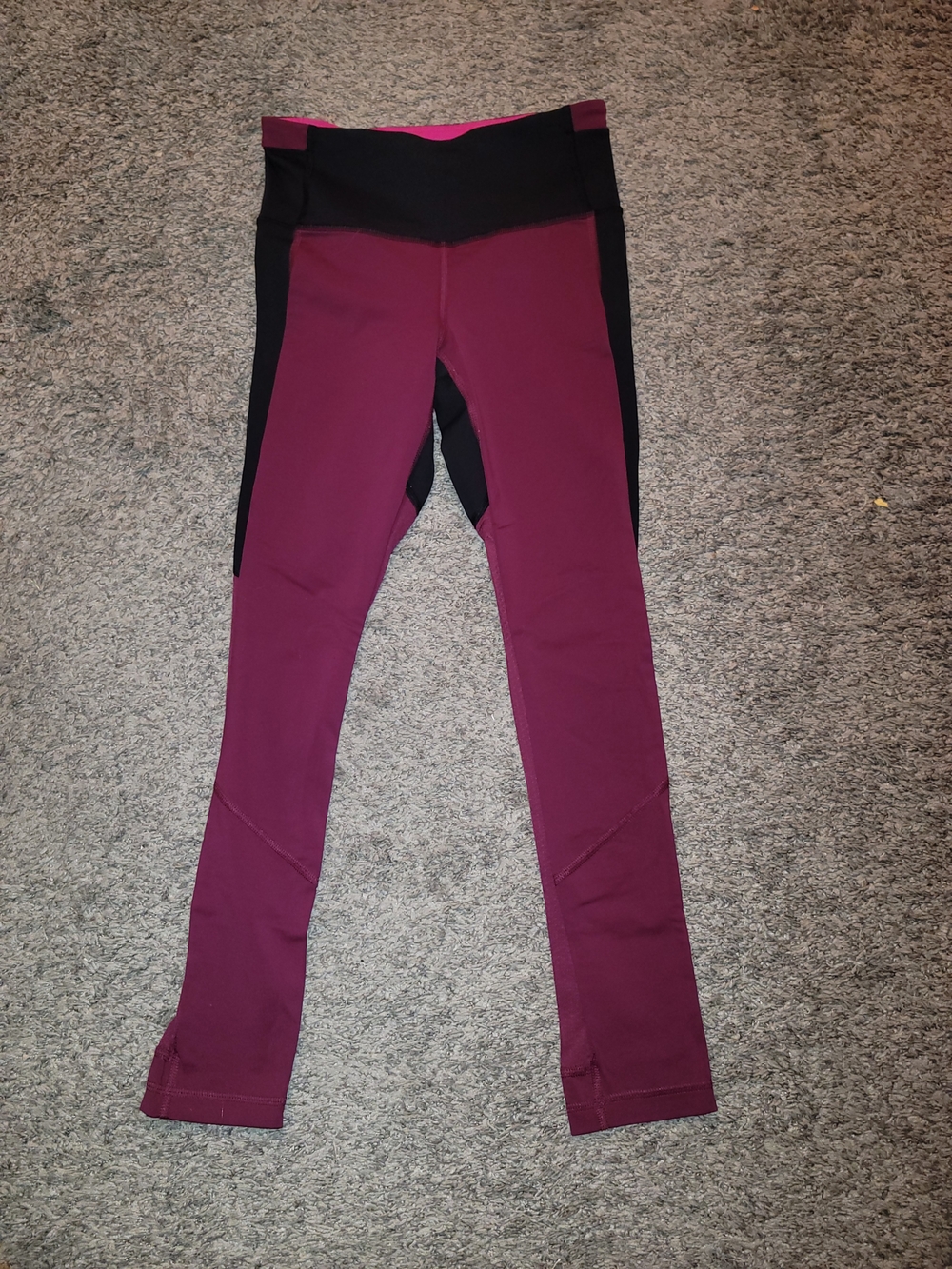 lululemon athletica Maroon and Black High-Waist Leggings